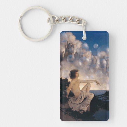 Maxfield Parrish Luchtkastelen 1904 Vintage Fantas Sleutelhanger (Voorkant)