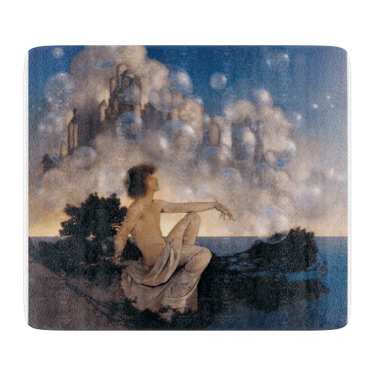 Maxfield Parrish Luchtkastelen 1904 Vintage Fantas Snijplank (Voorkant)