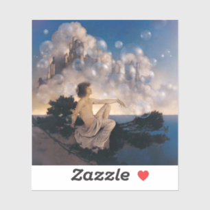 Maxfield Parrish Luchtkastelen 1904 Vintage Fantas Sticker