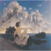 Maxfield Parrish Luchtkastelen 1904 Vintage Fantas Sticker (Voorkant)