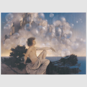Maxfield Parrish Luchtkastelen 1904 Vintage Fantas Tissuepapier