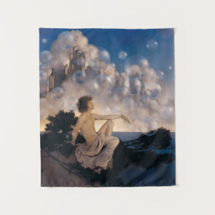 Maxfield Parrish Luchtkastelen 1904 Vintage Fantas Wandkleed