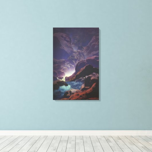 Maxfield Parrish - Moonlight Canvas Afdruk (Insitu (Houten vloer))