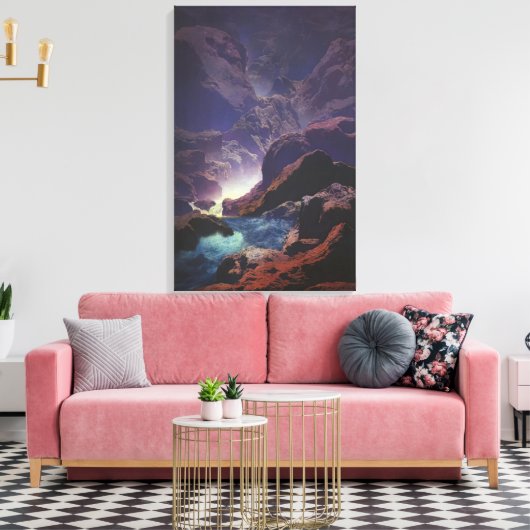 Maxfield Parrish - Moonlight Canvas Afdruk (Insitu (Woonkamer))