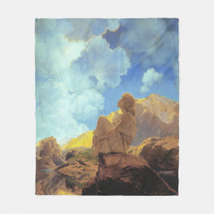 Maxfield Parrish Ochtend 1922 Wolk Blauw Kunstschi Fleece Deken