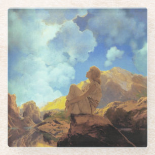 Maxfield Parrish Ochtend 1922 Wolk Blauw Kunstschi Glazen Onderzetter