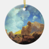 Maxfield Parrish Ochtend 1922 Wolk Blauw Kunstschi Keramisch Ornament (Voorkant)