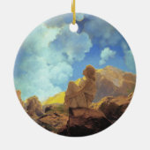 Maxfield Parrish Ochtend 1922 Wolk Blauw Kunstschi Keramisch Ornament (Achterkant)