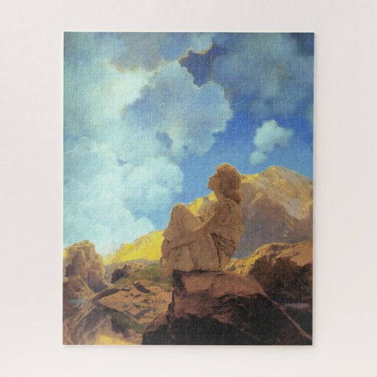 Maxfield Parrish Ochtend 1922 Wolk Blauw Kunstschi Legpuzzel (Verticaal)