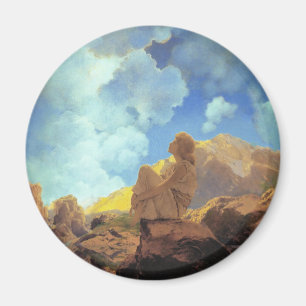 Maxfield Parrish Ochtend 1922 Wolk Blauw Kunstschi Magneet