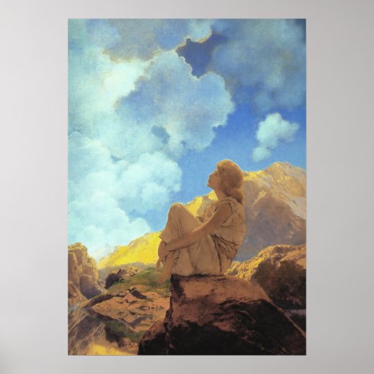 Maxfield Parrish Ochtend 1922 Wolk Blauw Kunstschi Poster (Voorkant)
