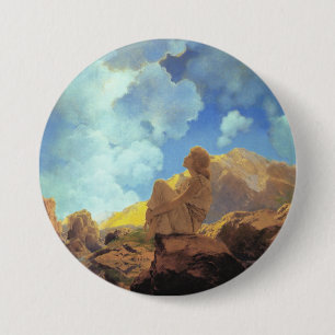 Maxfield Parrish Ochtend 1922 Wolk Blauw Kunstschi Ronde Button 7,6 Cm