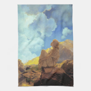 Maxfield Parrish Ochtend 1922 Wolk Blauw Kunstschi Theedoek