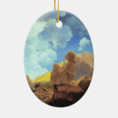 Maxfield Parrish Ochtend 1922 Wolkenblauw Kunstsch Keramisch Ornament (Achterkant)