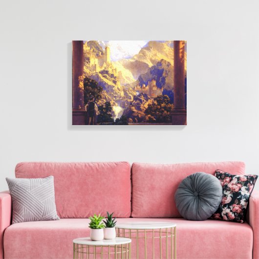 Maxfield Parrish Romance 1922 Canvas Afdruk (Insitu (Woonkamer))