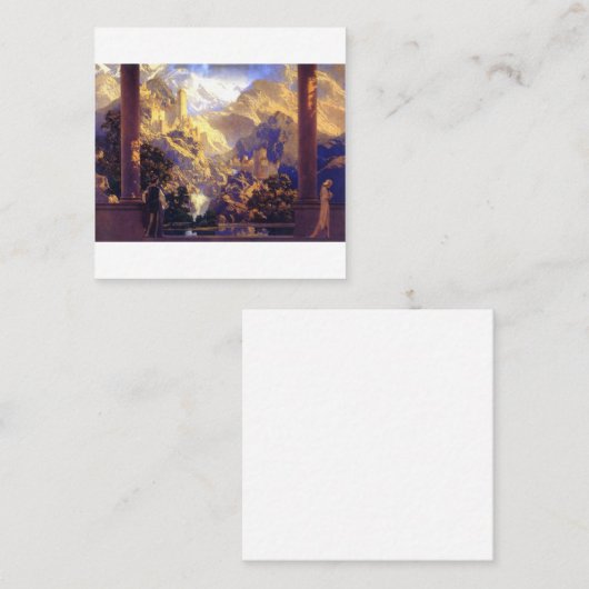 Maxfield Parrish Romance 1922 Vierkante Visitekaartje (Voorkant / Achterkant)