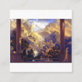 Maxfield Parrish Romance 1922 Vierkante Visitekaartje (Voorkant)