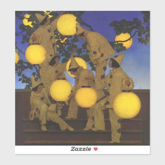 Maxfield Parrish The Lantern Bearers 1908 Vintage Sticker (Vel)