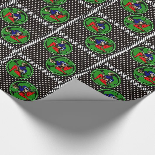 Maxfield Parrish-y Christmas Elf Cadeaupapier (Hoek)