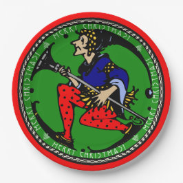 Maxfield Parrish-y Christmas Elf (koekjesbakje) Papieren Bordje