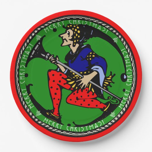 Maxfield Parrish-y Christmas Elf (koekjesbakje) Papieren Bordje (Voorkant)