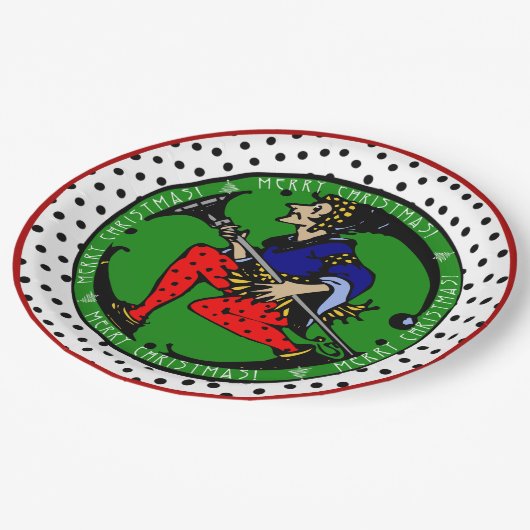 Maxfield Parrish-y Christmas Elf Papieren Bordje (Gekanteld)