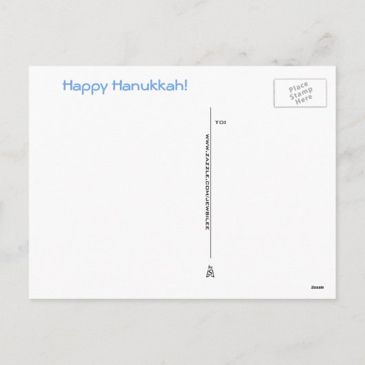 Maxfield Parrish-y Hanukkah Elf en Dreidel Feestdagenkaart (Achterkant)