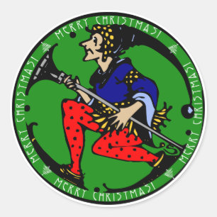 Maxfield Parrish-y KerstElf Ronde Sticker