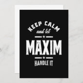 Maxim Persoonlijke naam Birthday Bedankkaart (Voorkant / Achterkant)