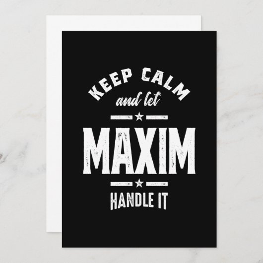 Maxim Persoonlijke naam Birthday Bedankkaart (Voorkant / Achterkant)