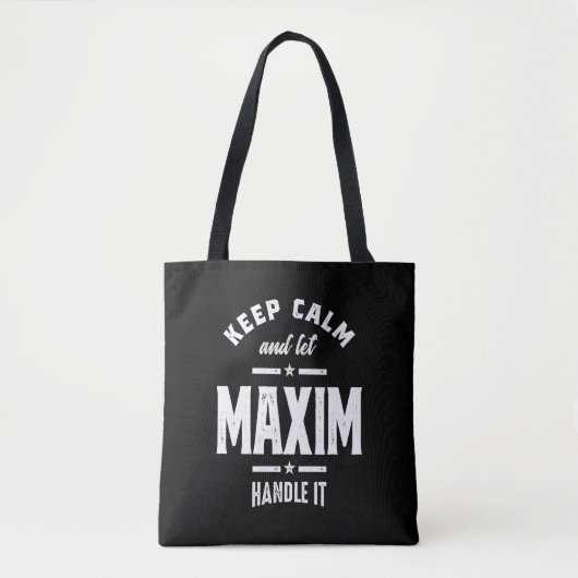 Maxim Persoonlijke naam Birthday Tote Bag (Voorkant)