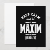 Maxim Persoonlijke Naam Verjaardag Kaart (Voorkant / Achterkant)