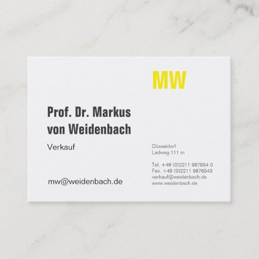 Maximaal Elegant Visitekaartje (Voorkant)