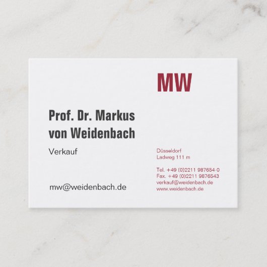 Maximaal Elegant Visitekaartje (Voorkant)