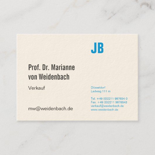 Maximaal elegant visitekaartje (Voorkant)
