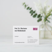 Maximaal Elegant Visitekaartje (Staand voorkant)