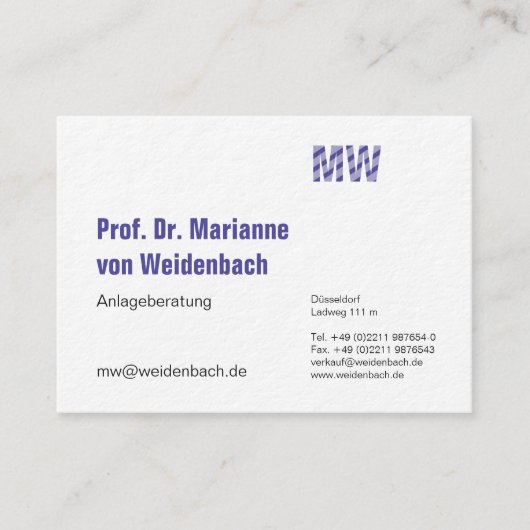 Maximal Elegant groß Visitekaartje (Voorkant)