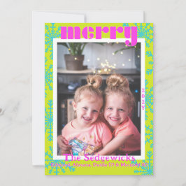 Maximal Merry Kleurrijke Sneeuwvlok Moderne Foto Feestdagenkaart