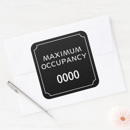 Maximale bezetting vierkante sticker (Envelop)