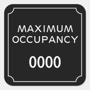 Maximale bezetting vierkante sticker
