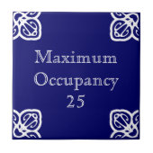 Maximale bezettingsgraad - Spaans wit op blauw Tegeltje (Voorkant)