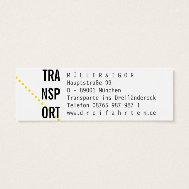 Maximale mini visitekaartjes (Achterkant)