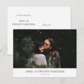 Maximale minimalisme Aangepaste foto Sla de datum  Aankondigingskaart (Voorkant / Achterkant)