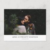 Maximale minimalisme Aangepaste foto Sla de datum  Aankondigingskaart (Voorkant)