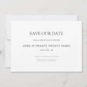 Maximale minimalistische foto Sla de datumkaart op Save The Date (Achterkant)