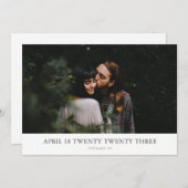 Maximale minimalistische foto Sla de datumkaart op Save The Date (Voorkant / Achterkant)