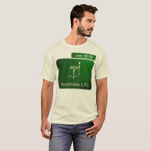 Maximaliseer levensalternatieven t-shirt (Voorkant volledig)