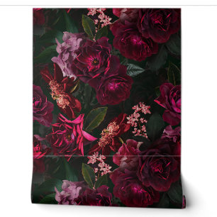 Maximalism Real Moody Rozen Bloemen Behang