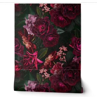Maximalism Real Moody Rozen Bloemen Behang