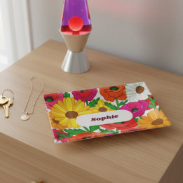 Maximalism Retro 70s Floral Pattern Personalized Sierschaaltjes